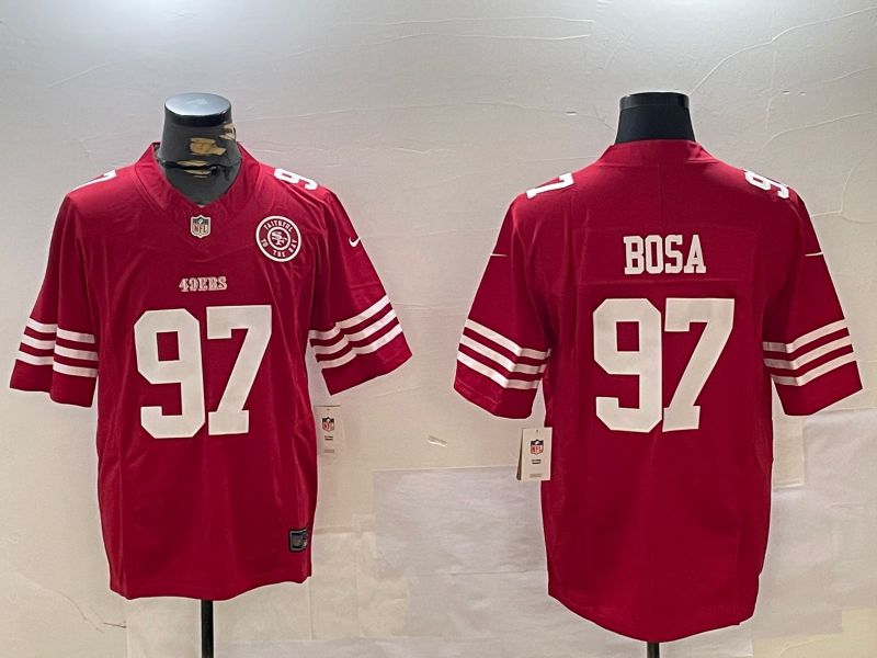 Men San Francisco 49ers #97 Bosa Red three generations 2024 Nike Limited NFL Jersey style 3->san francisco 49ers->NFL Jersey